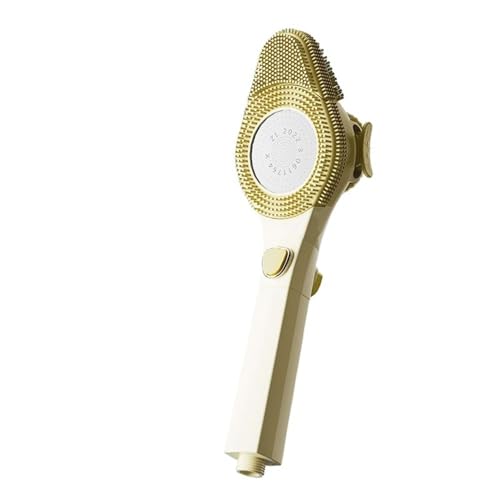 High Pressure Shower Head 4 Modes Shower Head Adjustable One-Key Stop Water Massage Shower Head Bathroom Accessories(Yellow)