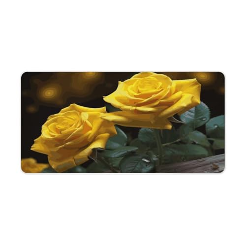 Protector de Escritorio con Rosas Amarillas Grande Antideslizante miniatura 1