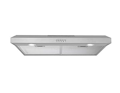 Cosmo 5U30 30 in. Under Cabinet Range Hood with Ducted / Ductless Convertible Slim Kitchen Over Stove Vent, 3 Speed Exhaust Fan, Reusable Filter, LED Lights in Stainless Steel