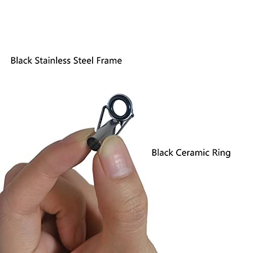 Image of Z&S 8pcs Casting Fishing Rod Guides Ceramic Ring Stainless Steel Frame Eyelet Guide Fishing Rod Repair Kit Tip Top Replacement