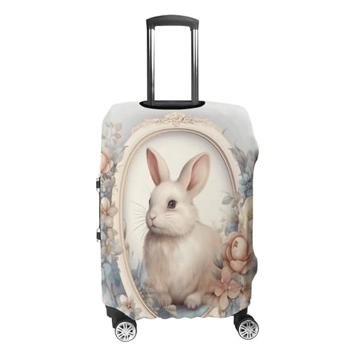 Travel Luggage Cover Washable Suitcase Cover Rabbit in Frame Fashion Suitcase Protector Carry On Luggage Covers Protector Suitcase Fits 19"-32" Luggage4