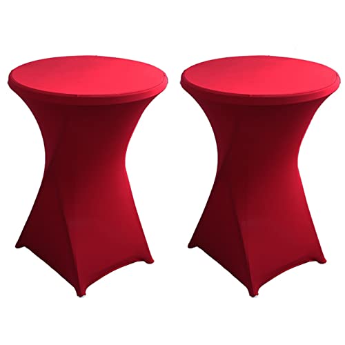 Juego de 2 fundas elásticas para mesa de bar (diámetro: 60 – 80 cm, elegantes fundas de mesa para mesas de bar y bistró, de fácil cuidado, limpieza con un paño, secado rápido (U, diámetro de 60 cm)