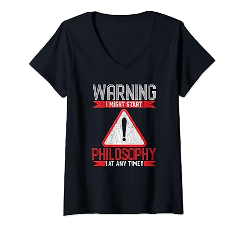 Divertida filosofía persona literatura amante cita camiseta cuello v