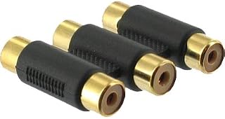 Aptii Triple 3 RCA Phono to RCA Phono Female Connector/Coupler