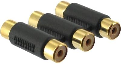Aptii Triple 3 RCA Phono to RCA Phono Female Connector/Coupler