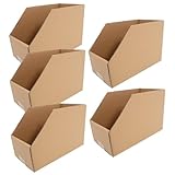 BAZEITFLOW 5 piezas Unidades Cajas de Cartón Ondulado Resistentes para Embalaje y Almacenamiento Plegables y Espaciosas para Mudanzas y Envíos
