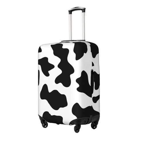 Black And White Cow Print Print Suitcase Cover Luggage Protector Washable Elastic Fashionable Travel Gear Cover2