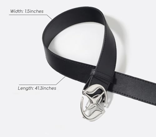 Y2k Belt for Women Men Fashion Metal Buckle PU Leather Punk Gothic Emo Alt Western Y2k Grunge Clothes Accessories3