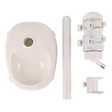 NOENNULL Height Adjustable Pet Water Dispenser, 500ml Automatic Standing Water Bowl for Puppies, Kittens Small Dogs Anti-Spill Feeder with Stable Base (Beige)