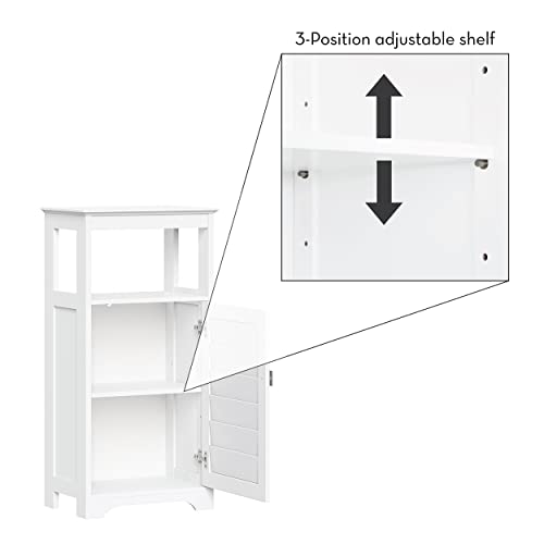 Riverridge Brookfield Bathroom Single Shutter Door Floor Freestanding Storage Cabinet, White #TOP7