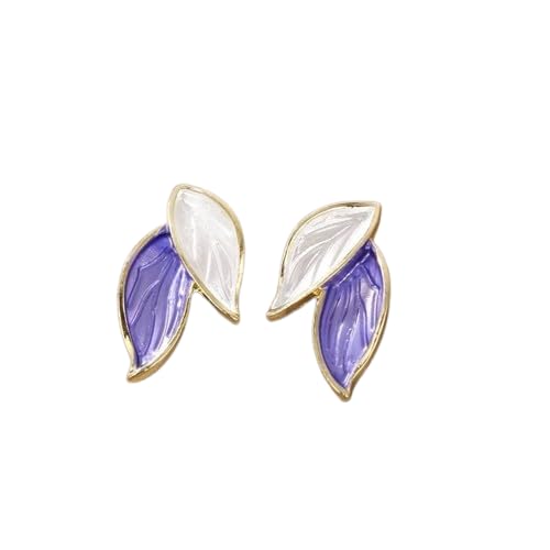 El Regalo Fashion Leaves Stud Earrings For Girls & Women- Minimalist Enamel Leaf Earrings (Purple) (B0CSX8FDX4) Amazon Price History, Amazon Price Tracker