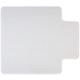 Staples Office Chair Mat, Clear Floor Mats with Lip, Low-Pile Carpets, Extended Under-Desk Coverage, 53 x 45 Inch, Smooth Glide