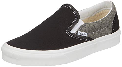 Vans メンズ クラシック スリッポン スケートシューズ (14.5 M US レディース/13 M US メンズ、シャンブレーキャンバス ブラック トゥルーホワイト), ブラック シャンブレー Canv Vnvj6, 14.5 Women/13 Men