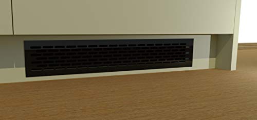 2x Lüftungsgitter 300x80mm Schwarz - Aluminium Für Schrank & Möbel