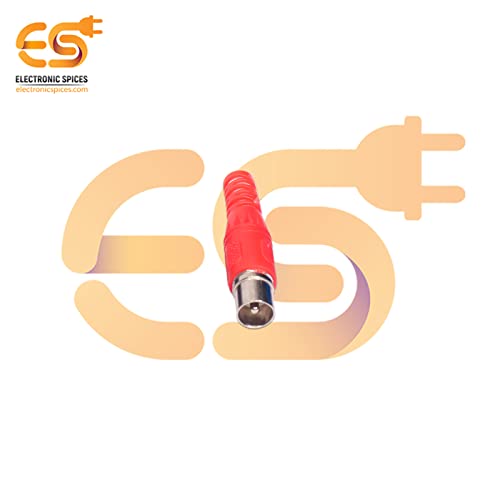 Image of Electronic Spices Red color RCA Male plugs solder audio connectors Electronic Cables pack of 5pcs