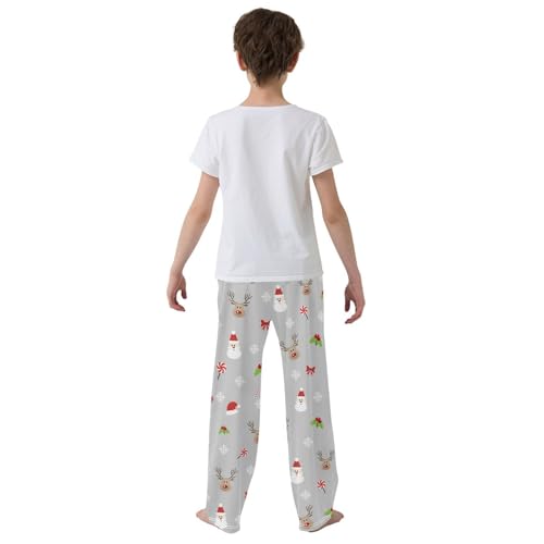 Boys' Pants Christmas Animal Deer Snowflakes Long Bottoms Jogger Pants Elastic Waist Trousers with Pockets S-XL3