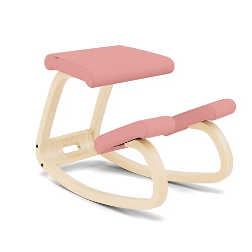 Varier Variable Balans Silla Ergonomica Madera Natural/Rosa Movimiento Natural Postura Oficina Estudio Hogar 10 Anos Garantia Calidad