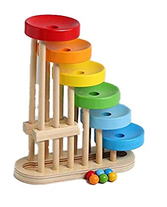 Fusine Wooden Marble Waterfall Maze Slider Puzzle Stem Learning Early Educational Kit Toy for Kids 3+ Years