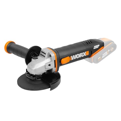 WORX - WORX Meuleuse d'Angle sans Fil 20V WX803.9, Disque 125 mm, Multimatériaux, Légère et Ergonomique, Poignée Auxiliaire, Sans Batterie ni Chargeur