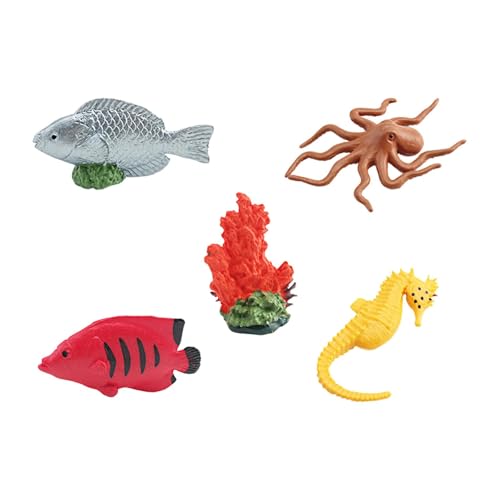 TTETTZ 6 Stück Marine Leben Figuren Mini Meerestier Modell Ornament Pädagogisches Spielset Unterwasser Tierfigur für Jungen Mädchen Unterricht Woh, 1604