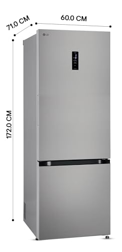 Image of LG 340 L, 2 Star, Frost Free, Double Door, Smart Inverter Compressor, Bottom Freezer Refrigerator with Door Cooling+, AI ThinQ, Wi-Fi Convertible (GLB3426BDPZ, Shiny Steel, Express Freeze, 2026 Model)