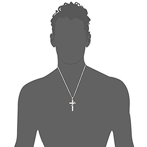 Fervent Easter | Christmas | Men's Necklace - Cross Chain [Lord's Prayer] Cross & Ring Halo - Stainless Steel - Gift for Him4