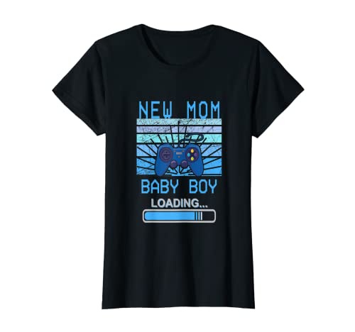Mujer Retro Nuevo Gamer Gaming Mamá Bebé Niño Cargando 2022 Controlador Camiseta