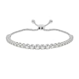 Adjustable Bracelet for Women &vert; 1 1&sol;2 CTTW Lab Created Bolo Diamond Bracelet &vert; Real White Gold Plated Sterling Silver &vert; Ideal Gift for Ladies