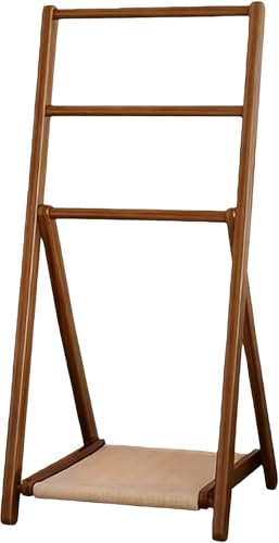 Slystar コートラック フロア 洋服ラック フロアスタンド 衣料物入れ 折りたたみ式 無垢材 大容量 省スペース ベランダ 厚みあり 丈夫 多機能 組立簡単 おしゃれ 室内物干しラック 洗濯物干しスタンド 洋服収納 ベッドサイド アーティファクト 寝