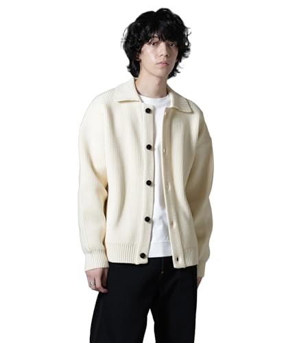 [ナノ・ユニバース] スポンディッシュ ニット ブルゾン メンズ L 030 ホワイト 668-4222263