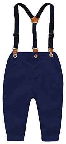 Corated Toddler Dress Suits Baby Boys Clothes Sets Bowtie Shirts Suspenders Pants 4Pcs Gentleman Outfits Suit 6 Month - 6 Years (Blue0005, 18-24 Months) #TOP5