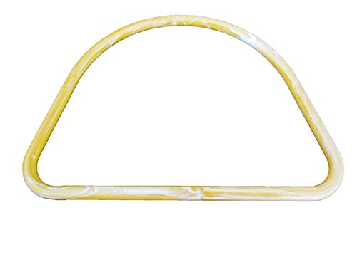 10 inch Dee Shaped Plastic Macrame Craft Ring, Set of 5 Rings (Yellow Marble)