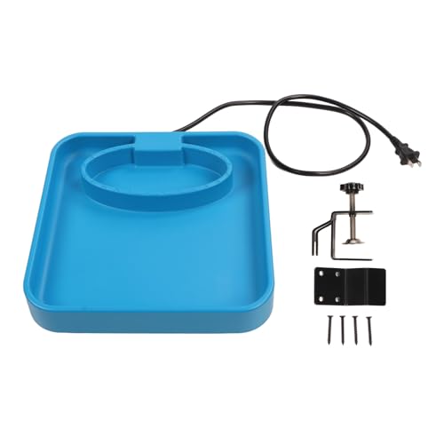 Heated Bird Bath for Outdoors, 75W Plastic Deicer Ice Melter, Create A Birds Friendly Oasis, Deck Mount Electric Wide Birdbath Bowl with 3.9in (Water and Food Tray 2 in 1)