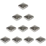 10er Set Pfostenkappe Edelstahl | Form: Pyramide | im Maß 9x9 (9,1x9,1) cm eckig | aus Edelstahl, rostfrei | Zaunpfostenkappen | Pfosten-Abeckkappe | Zaunkappen | Edelstahlkappen | Pfostenabdeckung