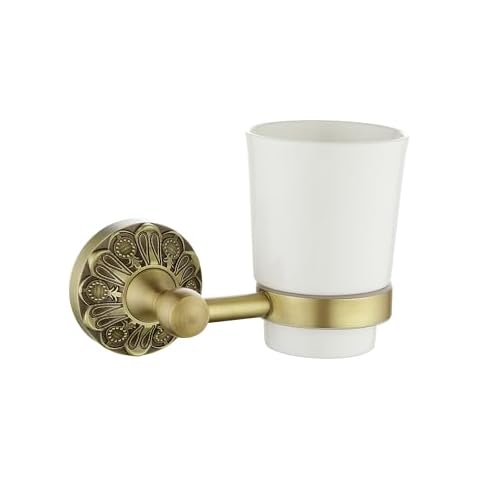 Lucyound Vintage Gold Bathroom Toothbrush Holder Set Cover