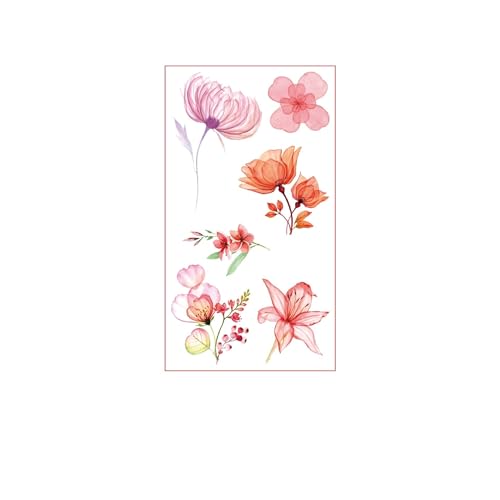 大人の一時的な入れ墨、 10枚 水彩イラスト フラワータトゥーステッカー 使い捨て 鎖骨 フラワーアームステッカー フェイクタトゥーステッカー(SC-008)