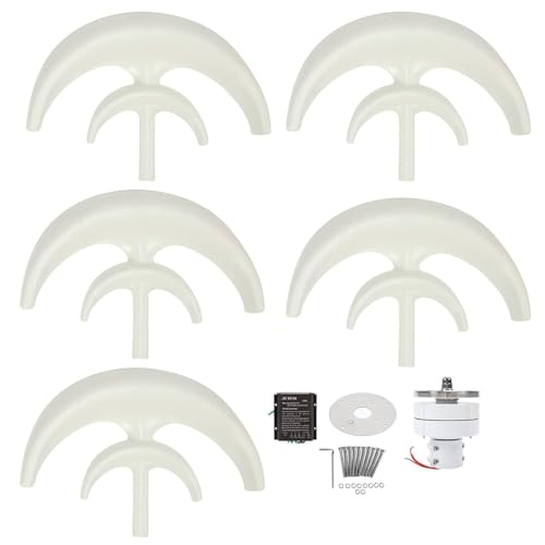 Generatore di turbina eolica, kit di turbina eolica ad asse verticale fai da te, generatore a magnete permanente trifase, generatore a turbina eolica micro (bianco 12 V)