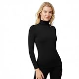 YSABEL MORA Camiseta Térmica para Mujer de Cuello Alto. Ropa Térmica de Chica con Cuello Cisne para Invierno y Frío Extremo. Térmico Interior para Deporte y Nieve. Color Negro. Talla M