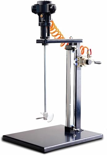 Power Mixer Pneumatic Agitator Clamp-On Drum Agitator Industrial-Grade Pneumatic Shaker Paint Stirring Tool，5 Gallon Pneumatic Paint Mixer, Air Agitator with Stand, 1500–3000RPM, Auto Liftin
