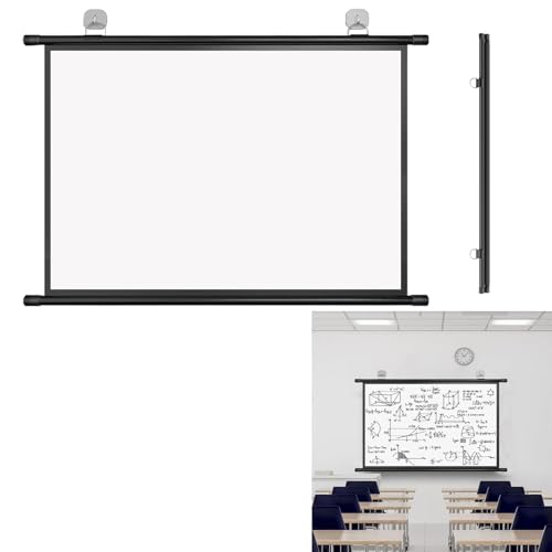 Pantalla De Proyección - Pantalla para Proyector (Enrollable Manual), 60 Pulgadas 72 Pulgadas Pantalla De Proyección Portátil Formato 16:9/4:3, para Patio, El Hogar, Teatro Exterior(16:9,60in)