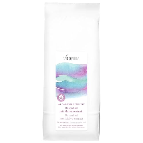 VICOPURA Basenbad ALCADERM SENSITIV, Pflegebad für trockene, schuppige, irritierte Haut, mit Malvenextrakt, ohne Duftstoffe, 1.200g Refill