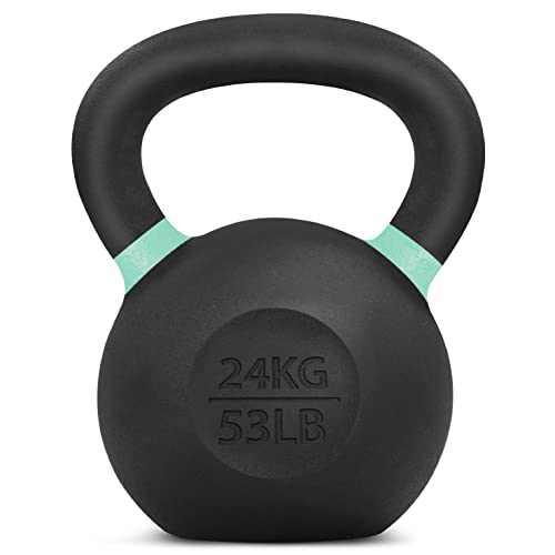 Yes4All Powder Coated Cast Iron Kettlebell Strength Training Kettlebells Weight Set for Full Body Workout, Home Gym