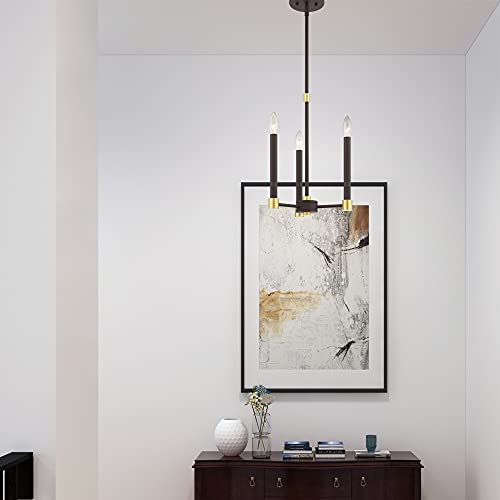 Image of Livex Lighting 46883-91 3 Light Brushed Nickel Chandelier