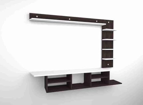 Image of C Style 56 Inches Broad Base Tv Cabinet Floating Shelves for Wall Set,Wall Mounted Shelf for Living Room, Bedroom, Outdoor,Gallery,Stairs (Wenge White)