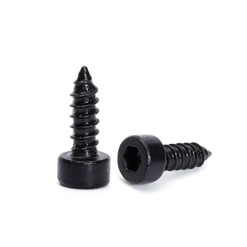 Tornillos de chapa autorroscantes con cabeza hexagonal acero inoxidable 304 negros M2-M6(M2.6 x 12mm)