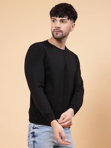 Image of Rigo Fleece Printed Round Neck Sweatshirt for Men | Full Sleeves Sweatshirt for Men | Casual Wear & Stylish Sweatshirts for Men