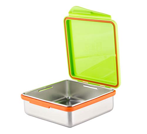 Kid Basix Safe Snacker, Reusable Stainless Steel Lunchbox Container For Kids & Adults, Reusable Food Container, Bpa Free, Dishwasher Safe, 23Oz Lime,1 Count (Pack Of 1) #TOP1