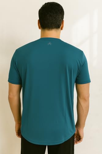 Image of Force NXT Men's Premium Microfiber Fabric Solid T-Shirt | Round Neck Half-Sleeves T-Shirt for Men | Sweat Wicking with Label Free for Daily Uses