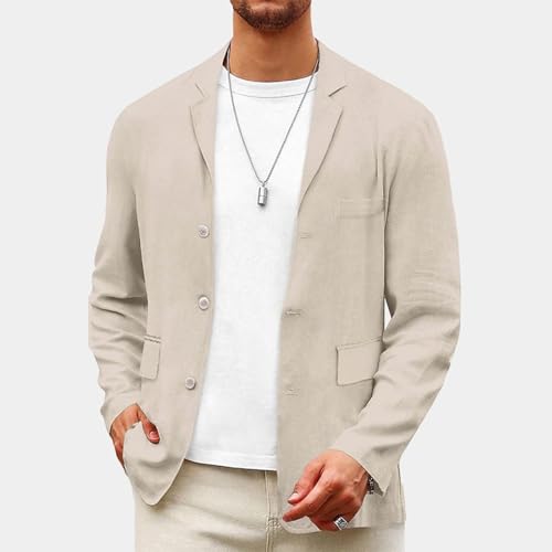 Mens Casual Suit Jacket 3 Buttons Sport Coat Lapel Lightweight Business Blazer with Pockets Men’s Fashion 20252