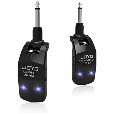 JOYO 2.4GHz Wireless Guitar System 4 Channels Rechargeable Audio Wireless Transmitter Receiver for Guitar Bass Electric Instruments (JW-03) Cover